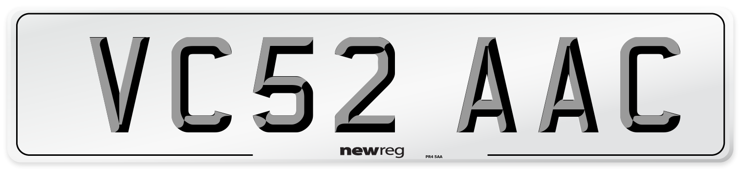 VC52 AAC Number Plate from New Reg